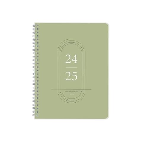 Monthly Planner 2024-2025, Calendar 24 Months Planner with Flexible PVC Cover for Home,School and Office Work, 7" x 9", Jan 2024 - Dec 2025-Green Cover
