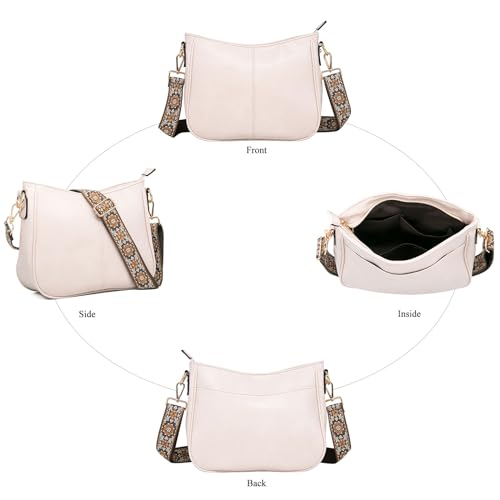 Image of Long Keeper Crossbody HandBags - Women Trendy Hobo Bag with Guitar Strap Casual Vegan Leather Shoulder Bag Purses
