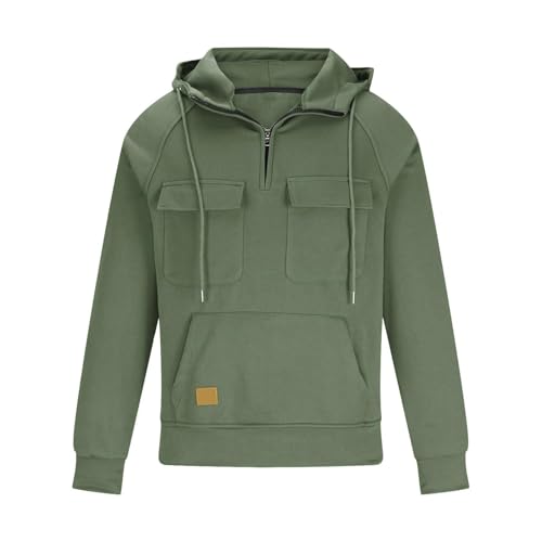 Boys' Half Zip Hooded Solid Color Long Sleeve Warm Jacket Multi-Pocket Hoodie Sweatshirt Pullover for Kids Boys3