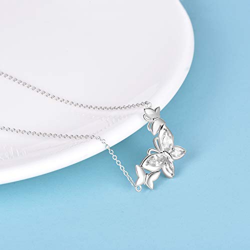 WINNICACA Butterfly Choker Necklace s925 Sterling Silver Birthstone Pendant Necklace Jewelry Gifts for Women Wife Wedding Birthday Christmas gifts2