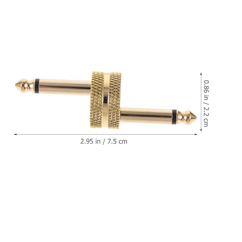 Conector de pedal de guitarra Zerodeko de metal dorado de 6,35 mm en pack de 4 piezas 2