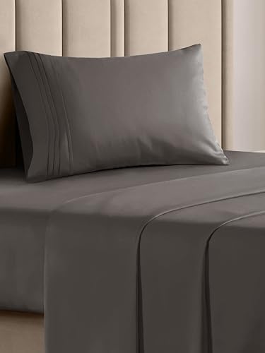 Twin XL Size 3 Piece Sheet Set - Comfy Breathable & Cooling Sheets - Hotel Luxury Bed Sheets for Women & Men - Deep Pockets, Easy-Fit, Soft & Wrinkle Free Sheets - Charcoal Oeko-Tex Bed Sheet Set - 2