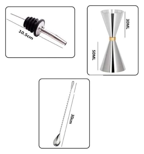 Set de Coctelera para Bartender en Acero Inoxidable miniatura 5
