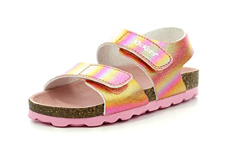 KICKERS Garçon Fille SUMMERKRO Sandale, Rose Rainbow, 28 EU
