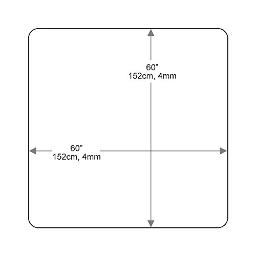 Dulles Glass 60 inch Square Glass Table Top - Tempered - 1/2" Thick Glass Surface, Safe Beveled Edge, Radius Corners, Multipurpose for Dining Table, Patio, Coffee and End Table - Thumbnail 3