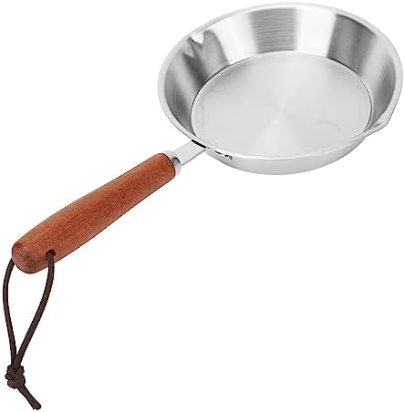 Miniatura 6 de Mini sartén de acero inoxidable, antiadherente con mango de madera maciza para cocina de inducción, sartén portátil para restaurante doméstico (6.3
