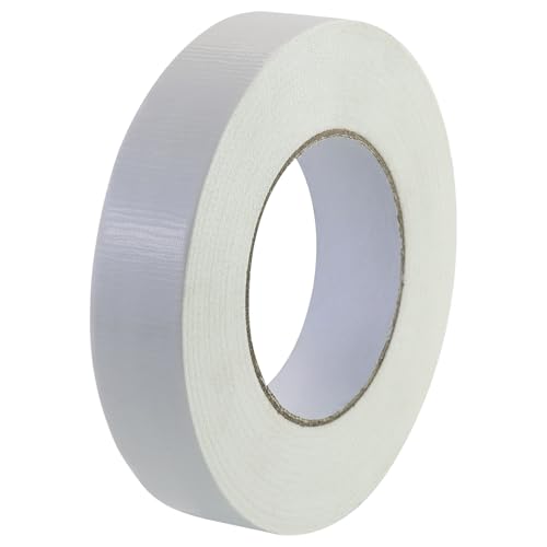 AMANDELIZABE Cinta adhesiva de tejido (1 rollo, 25 mm x 55 m), color blanco