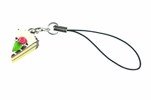 Miniblings Piece of Cake Mobile Cell Phone Charm Pendant Chocolate Brown