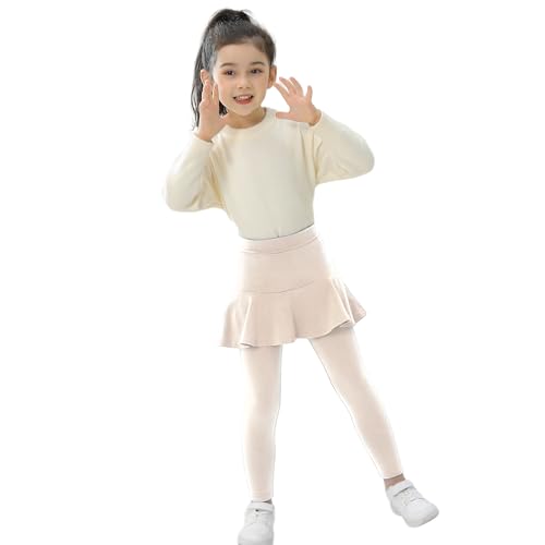 Image of StyleSavvy Trendy Girls' Leggings with Skirt - 2 Pack of Cotton Ruffle Skirt Pants for Kids for 3-8 Years