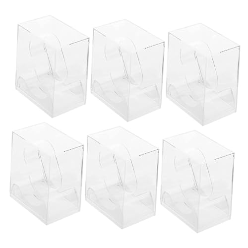 Veemoon Cajas De 6 Piezas Ver Caja De Almacenamiento Caja De Almacenamiento De Reloj Pararse Mirar Mostrar Casos Soporte De Exhibición De Pulsera Transparente Cajas De Reloj El Plastico