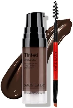 SACE LADY 3D Eyebrow Gel Waterproof, Dark Brown, 0.2Fl Oz