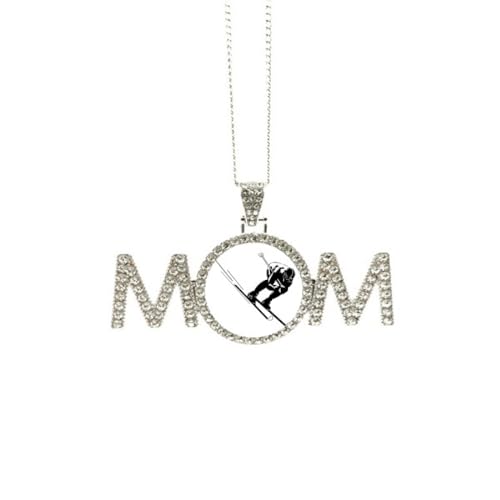 Collier noir motif ski en taille M pour femme
