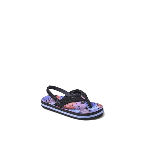 REEF Kids Girls Sandals, Little Ahi, Purple Fronds, 9