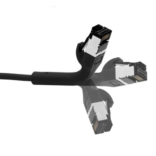 AC-Sat-Corner Fritz!Box LAN Kabel RJ45 Netzwerkkabel Patchkabel CAT 8.1 schwarz mit flexiblem Stecker für FRITZ!Box 7272 1 Meter