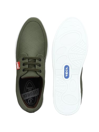 Image of Le Greem Men's Casual Lace-Up Shoes | Lightweight Synthetic Upper | Stylish & Comfortable Sneakers with Anti-Slip Sole - Black