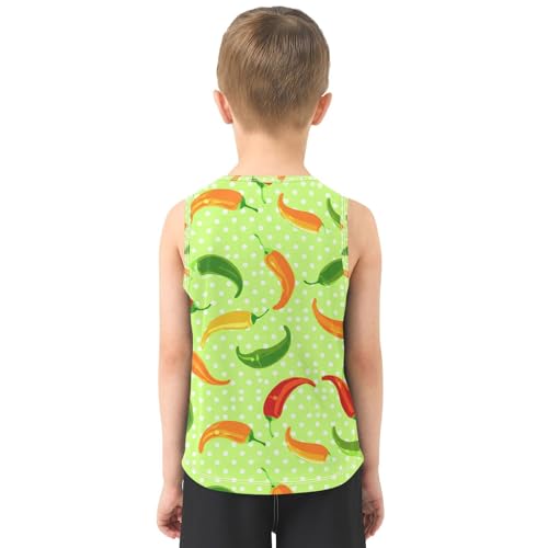 J JOYSAY Colorful Pepper Polka Dot Boys Tank Top Sleeveless Muscle Shirts Quick Dry Kids T-Shirts 3-15T3