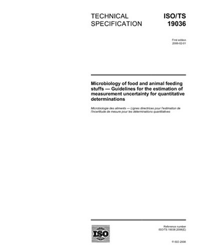 ISO/TS 19036:2006, Microbiology of food and animal feeding stuffs - Guidelines for the estimation of measurement uncertainty for quantitative determinations