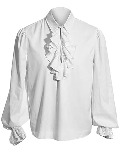 YAOHUOLE Camisa medieval para hombre, disfraz vikingo, camisa con cordones, estilo victoriano, steampunk, pirata, camisa para hombre, 01 blanco, M | Ya disponible en tu tienda friki favorita! En mundofriki.es! YAOHUOLE Camisa medieval para hombre, disfraz vikingo, camisa con cordones, estilo victoriano, steampunk, pirata, camisa para hombre, 01 blanco, M | Ya disponible en tu tienda friki favorita! En mundofriki.es!