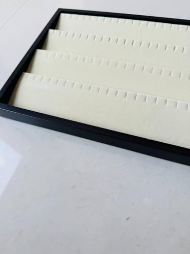 Image of Velvet Jewellry Drawer Organizer Stackable Tray (Wood, Wooden EaRing Cream)