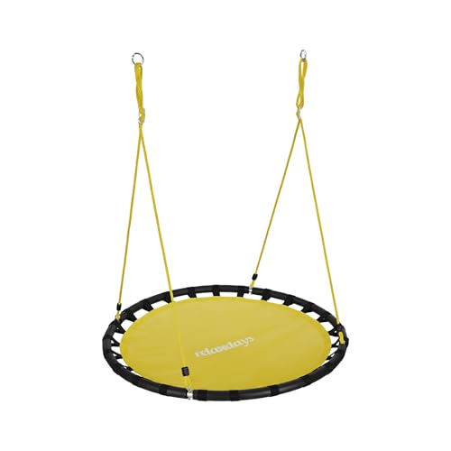 Relaxdays Balançoire nid d'oiseau rond 120 cm à suspendre enfant adulte jardin extérieur 100 kg