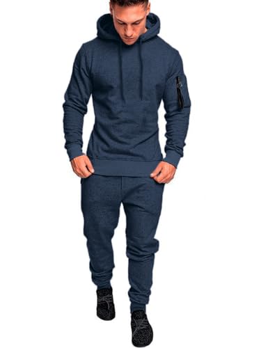 Men’s Sweatsuits Set 2 Piece Hoodie Outfit Jogging Tracksuits for Men Casual Athletic Long Sleeve Pullover Suit Set