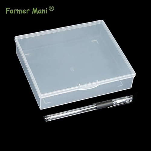 Image of 2 Packs Small Plastic Storage Containers (6.22x5.35x1.42 in), Clear Rectangle Bead Organizer Case with Lids for Crayons, Crafts, Beads Pencils Notebooks
