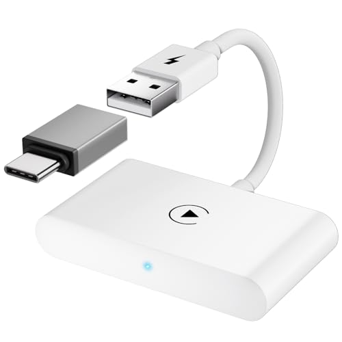 Wireless CarPlay Adapter for i-Phone, Wireless CarPlay Dongle Plug & Play 5Ghz WiFi Auto-Connect No...