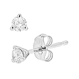 1/5 Carat Total Weight Natural Round Diamond 3 Prong Martini Setting Stud Earrings in 14K White Gold for Women with Push-Backs (1/3cttw and up IGL Certified) (white-gold, 0.20)