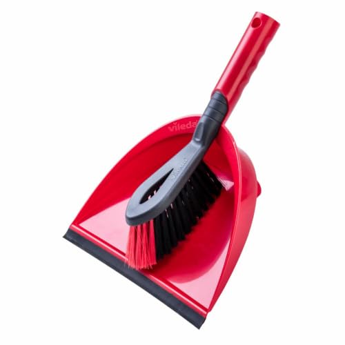 Vileda Pelle et Balayette - Set ramassette 2en1, Rouge