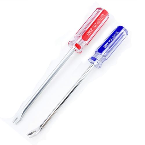 Zohino Lot de 2 tournevis extra longs de 23 cm avec pointe V-U pour enlever les clous et les agrafes pour meubles