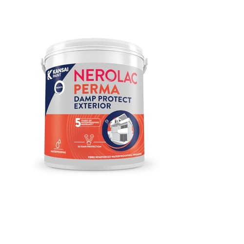 Image of Nerolac Perma Damp Protect Exterior Waterproof Coating (1L) | High Strength Elastometric Liquid | 150% Film Elongation, 1mm Crack Bridging | 5 Years Waterproofing Protection |Terrace, Roof, Walls
