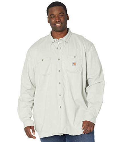 Carhartt Men's Flame Resistant Force Cotton Hybrid Shirt, Light Gray, Large