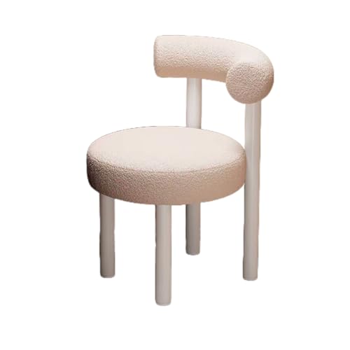 Samt-Frisierstuhl ohne Armlehne mit Rückenlehne für Make-up und Büro, stilvoller weißer Hocker mit Metallbeinen für Schlafzimmer, Wohnzimmer, Ankleidezimmer