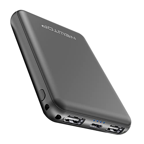 N NEWTOP PB31 Power Bank 2.1A Doppia Ricarica Veloce USB Caricabatterie Tascabile Universale 5000mAh per Bagaglio Mano Batteria Esterna per Cellulari Smartphone Samsung Oppo Huawei Xiaomi (Black)