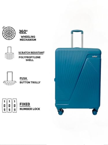 Image of Safari Large Size Trolley Bag 28 inch for Travel Black (Teal Green, Large)