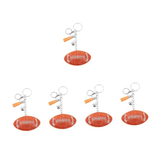 Porte-clés de football avec pompon moelleux pour fans de sport