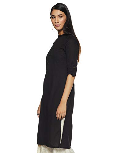 Image of W for Woman W Women's Straight Kurta (19FEW11542-211540M Black 6)