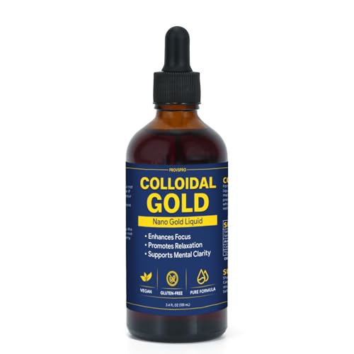 Colloidal Gold 100ppm Drop 3.4 oz 99% Pure 24K Nano Gold Particles Premium Colloidal Gold for Clarity Focus Balance Daily Wellness Routine Smooth Liquid Formula Easy to Use High Purity Gold