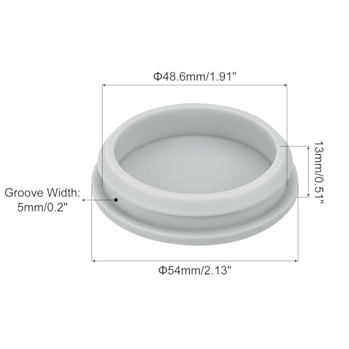 Image of MECCANIXITY 1pcs Silicone Snap in Locking Hole Plugs,48.6mm /1.9 Inch Mounting Diameter Narrow Groove Width 5mm Panel Seal Cover Round for Kitchen Bulkheads Waterproof Sealing Plugs Grey