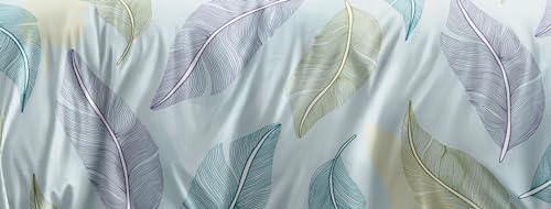 Image of Avinya Cotton Super King Size Bedsheet 275x275 | Bedsheets with Pillow Covers | 108x108 inch King Size Bed Sheets 9ft 9ft (Blue Leaf)
