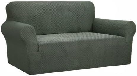 Miniatura 8 de YEMYHOM - Funda elástica protectora con diseño jacquard para sofá de 2 cojines, antideslizante, a prueba de mascotas, perros y gatos (sofá biplaza,