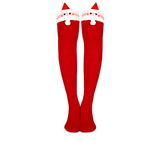 Image of Benefeet Sox Girls Cute Animal Fuzzy Knee High Socks Womens Funny Striped Cozy Winter Warm FluffyThigh High Socks Leg Warmers