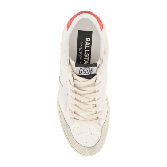 Golden Goose Women's Fashion Sneakers - Italian Leather V-Star Laminated Trendy Shoes, White Sneakers, 72