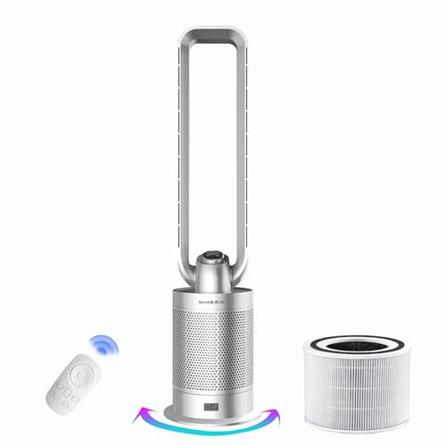 Bladeless Tower Fan and Air Purifier, True H13 HEPA Filter,