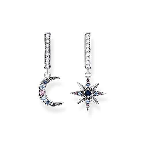 THOMAS SABO Sabo Creolen Royalty Stern und Mond mit Steinen aus 925...