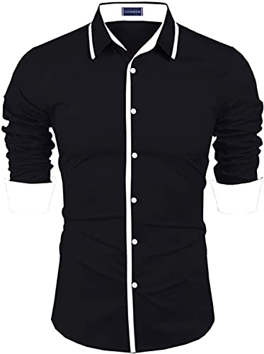 Image of Zombom Men's Regular Fit Cotton Blend Printed Full Sleeve Casual Shirts