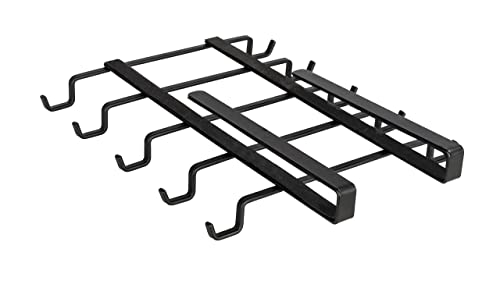 WENKO Portatazze salvaspazio per ripiano per 10 tazze - Pensile per armadio della cucina per 10 tazze, Metallo, 22 x 5 x 28 cm, Nero
