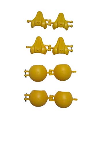 DiBha Plastic 2 Modak & 2 Laddu Mold Yellow Set of 4