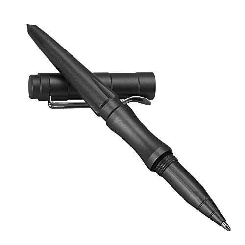Pluma táctica, Pluma militar de autodefensa personal, Herramienta antioxidante multifuncional al aire libre de supervivencia de seguridad para diario lleva(Black)