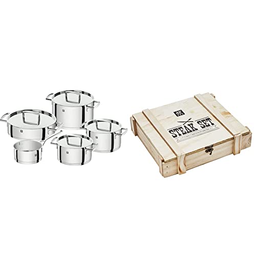 ZWILLING Batería de Cocina de 5 Piezas, 4 Tapas, Apto para Inducción + Juego de cubiertos...
